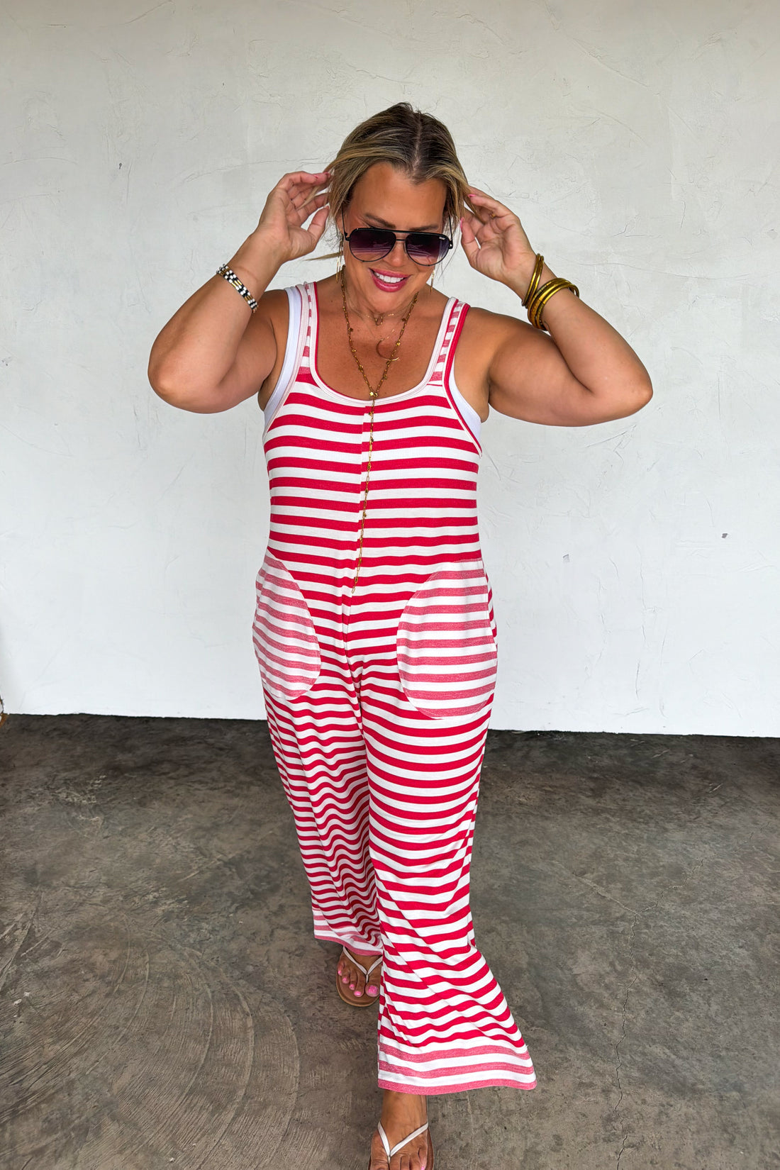 PREORDER- RICKI STRIPE TERRY ROMPER