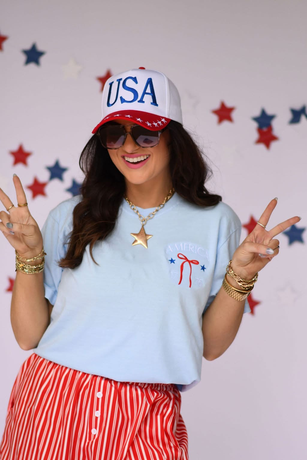American Bow Embroidered Tee