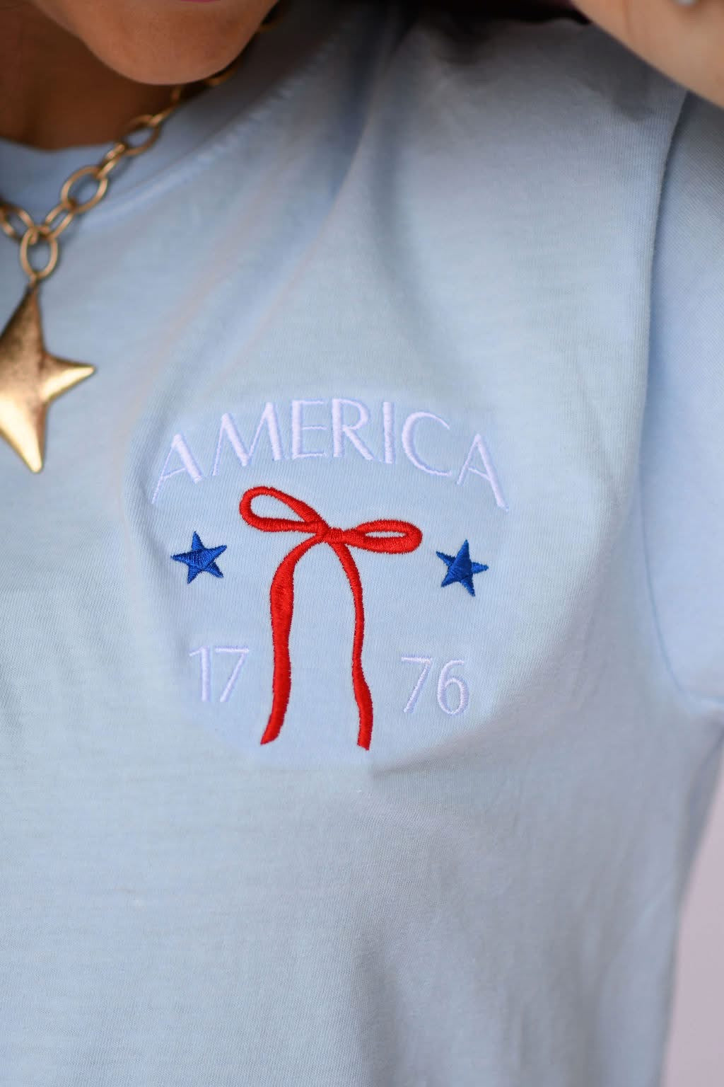 American Bow Embroidered Tee