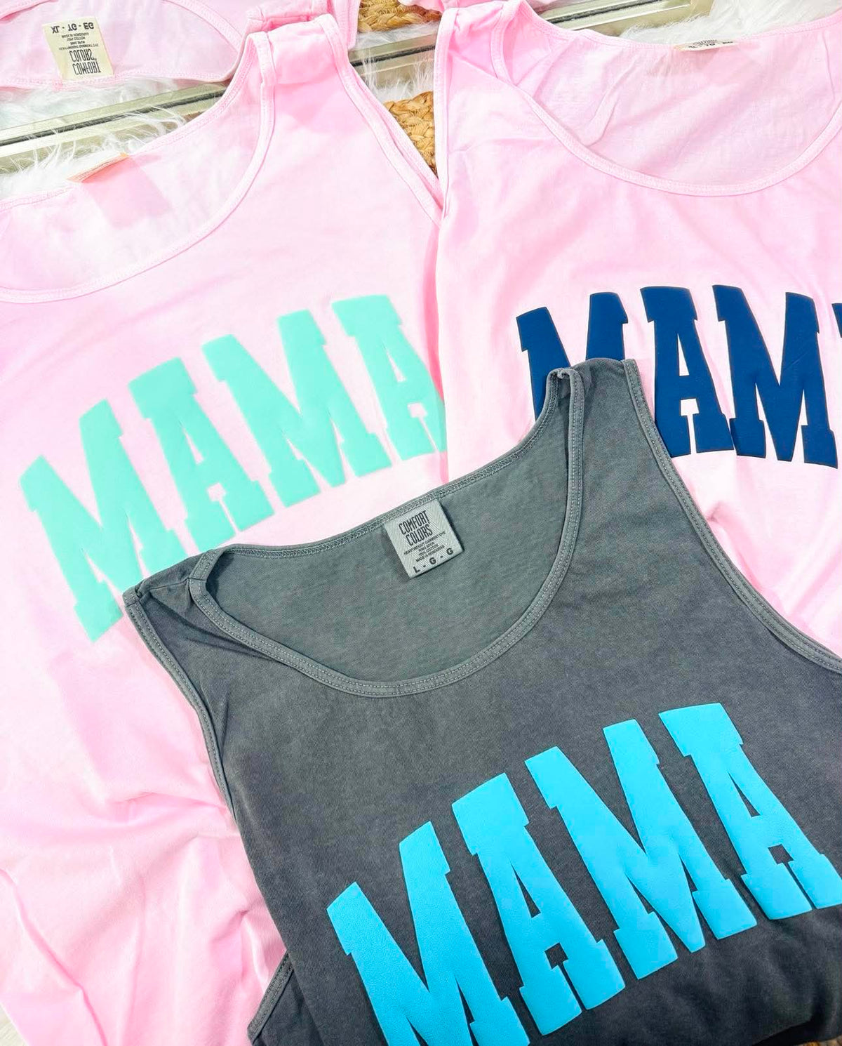 Custom Puff Comfort Colors Tank | Personalized Mama Tank