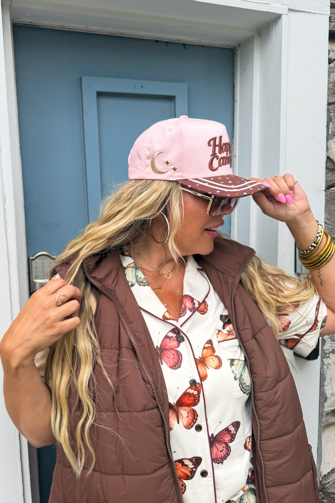 PREORDER - Happy Camper Trucker Hat | Floral Outdoor Snapback Hat
