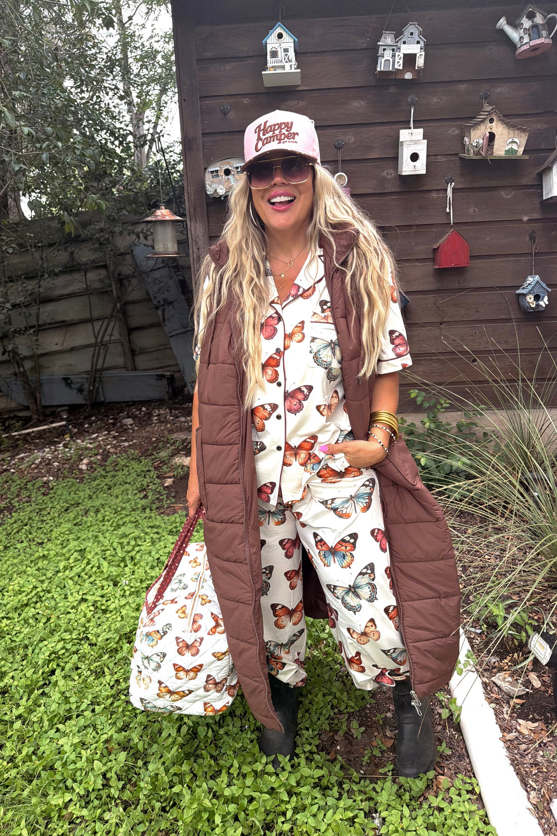 PREORDER - Cabin Weekend Luxe PJ Set | Pink Polka Dot Lounge Set | Butterfly Set