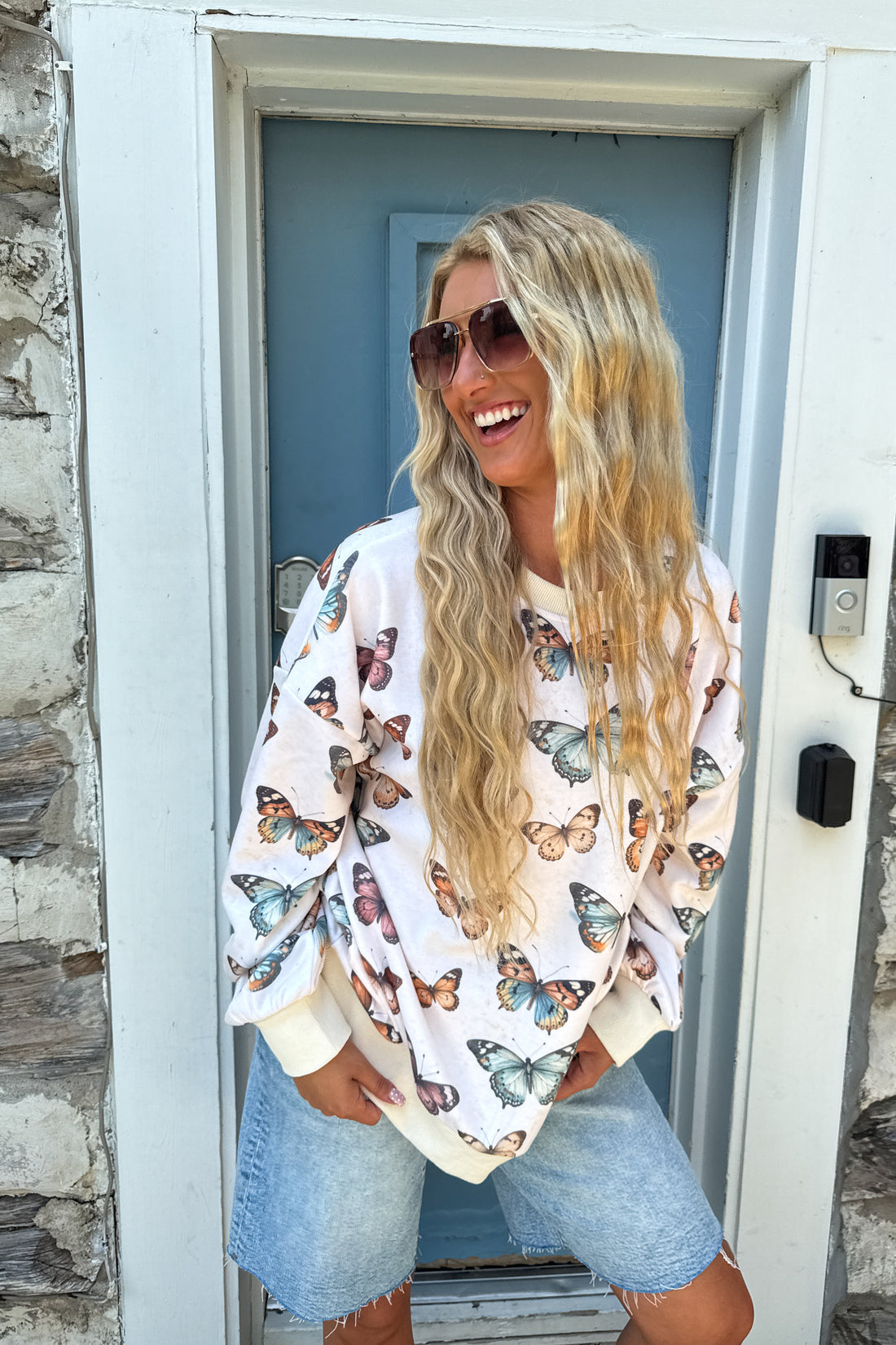 PREORDER - Butterfly Season Pullover Sweatshirt | Cozy Butterfly Top