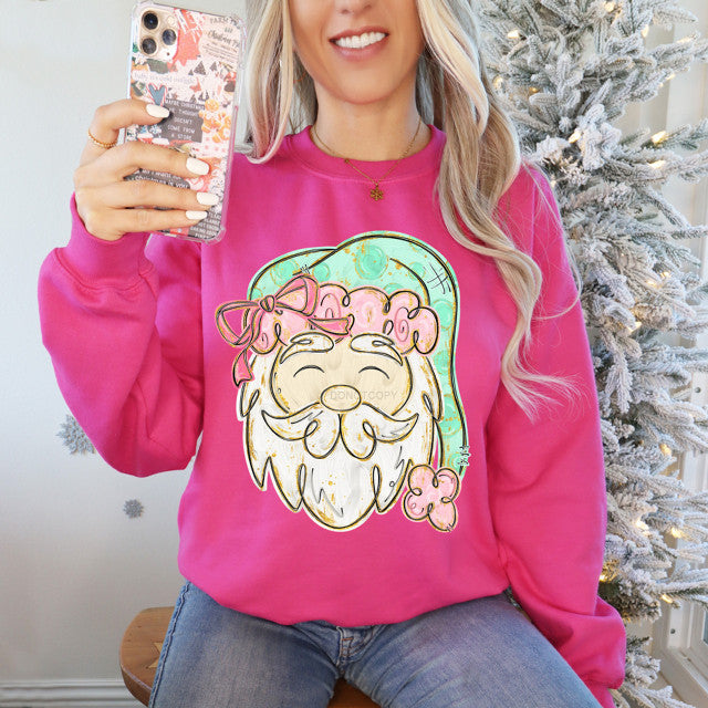 Preppy Painted Santa Sweatshirt {2 Options}