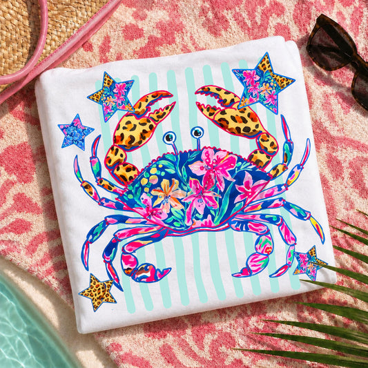 Coastal Crab Comfort Colors Graphic Tee