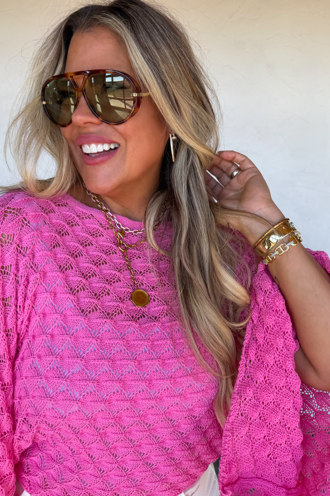 Free Spirit Bell Sleeve Top | Crochet Knit Pullover