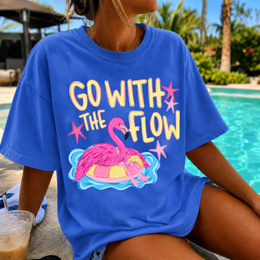 🦩 Go With The Flow Flamingo Graphic Tee