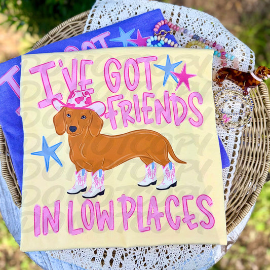 I’ve Got Friends In Low Places Dachshund Graphic Tee