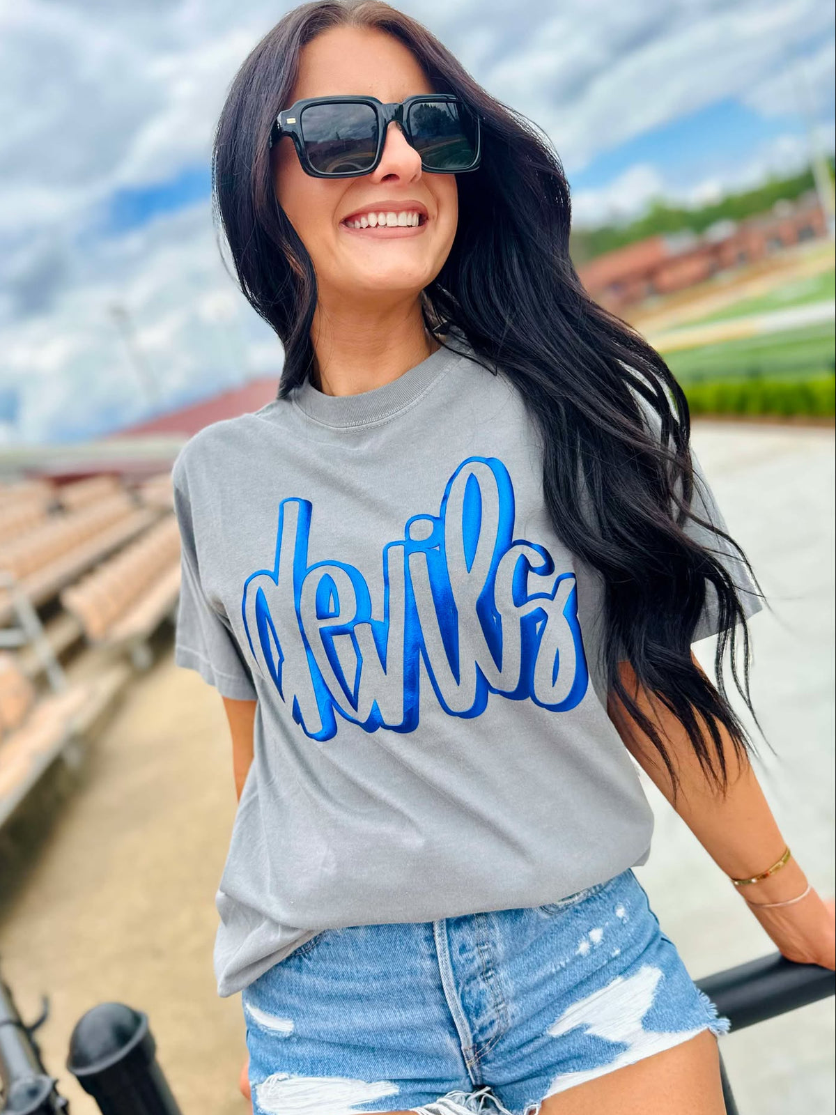 CUSTOM HAND DRAWN 3D PUFF GAME DAY TEE