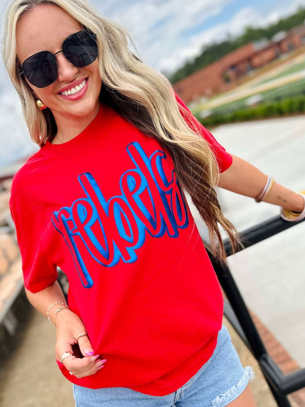 CUSTOM HAND DRAWN 3D PUFF GAME DAY TEE