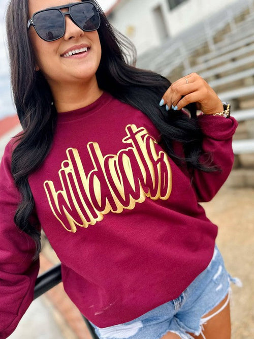 CUSTOM HAND DRAWN 3D PUFF GAME DAY SWEATSHIRT