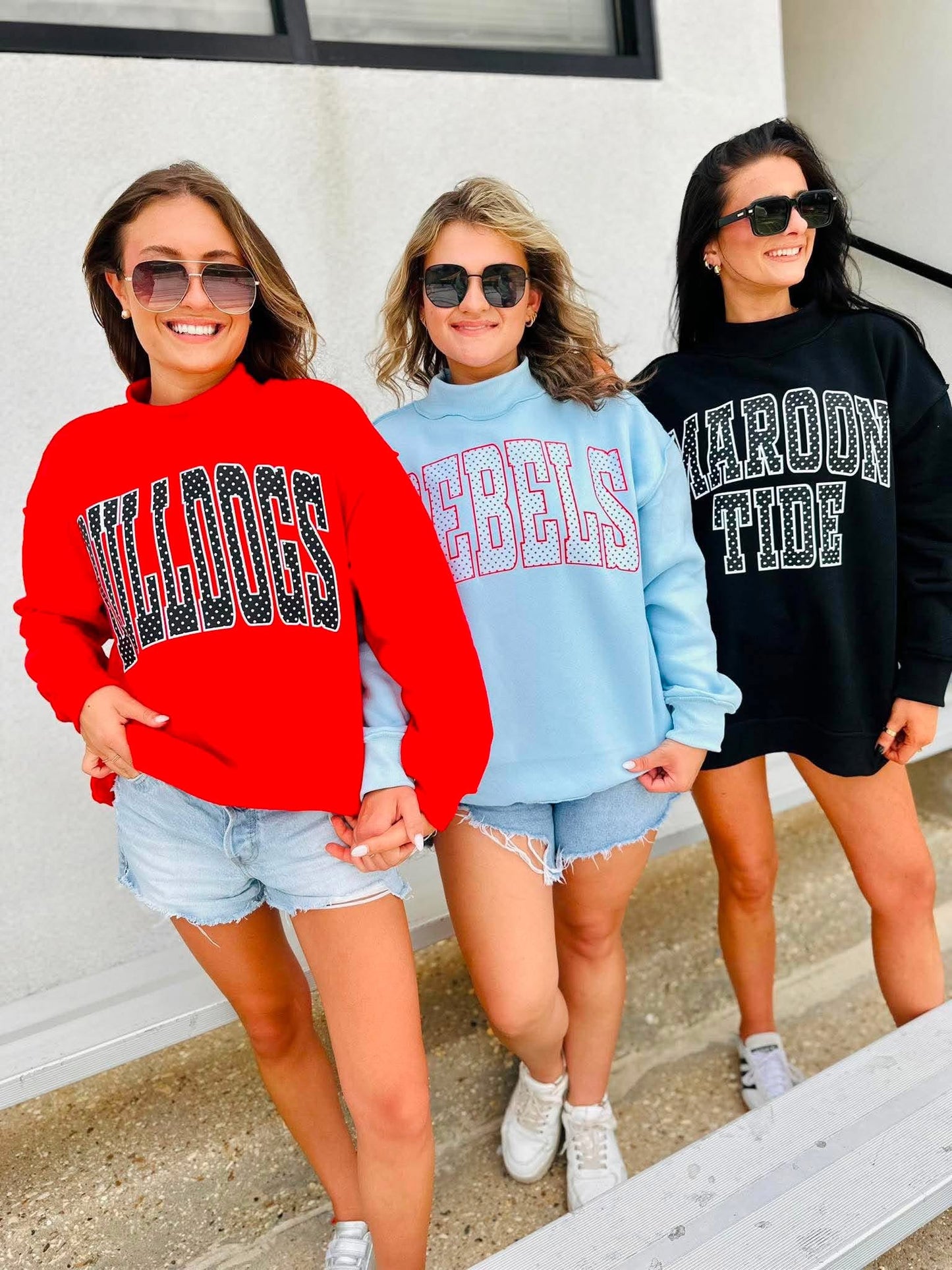 CUSTOM POLKA DOT TEAM MOCKNECK SWEATSHIRT