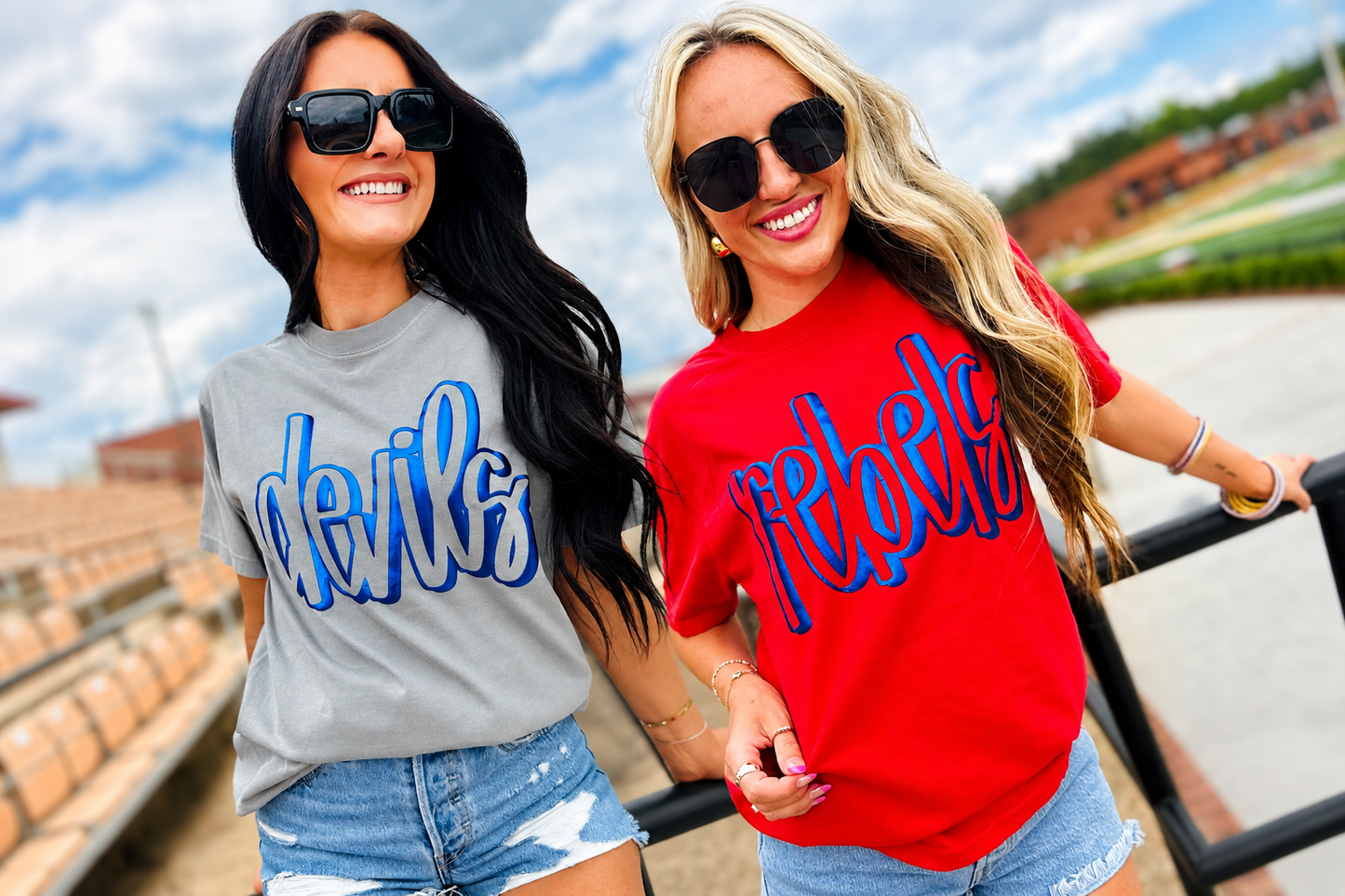 CUSTOM HAND DRAWN 3D PUFF GAME DAY TEE