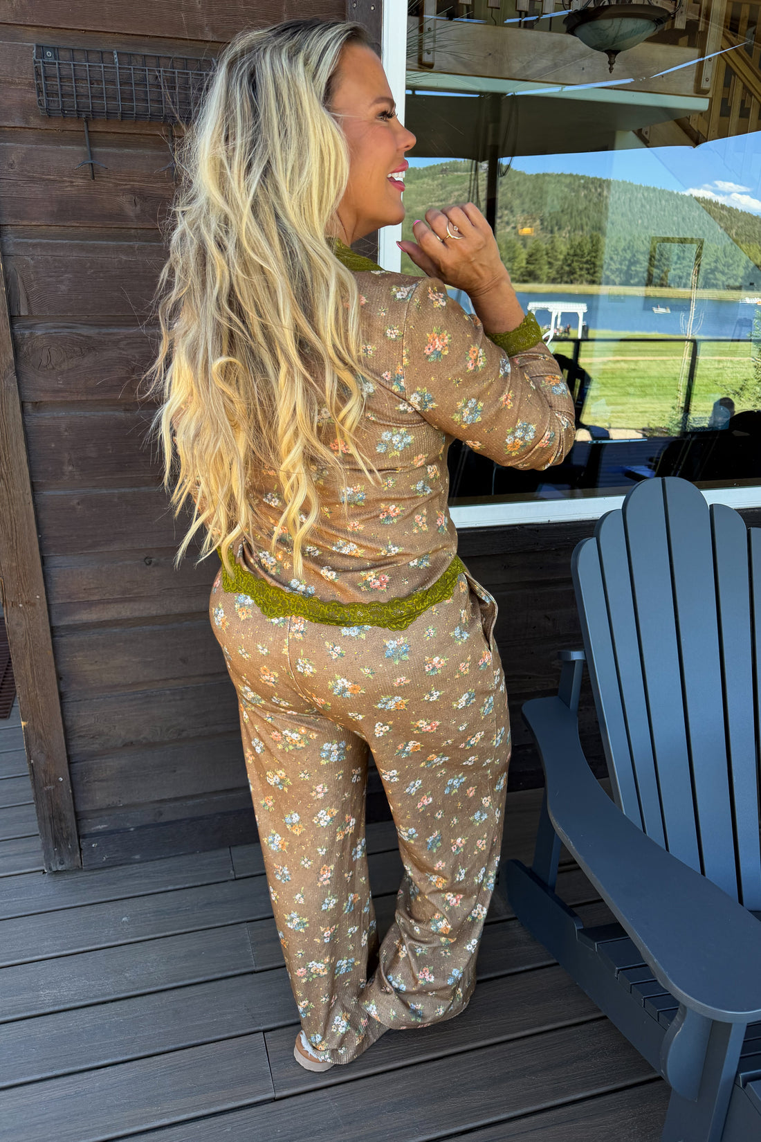 PREORDER- FLORAL & LACE WAFFLE PJS