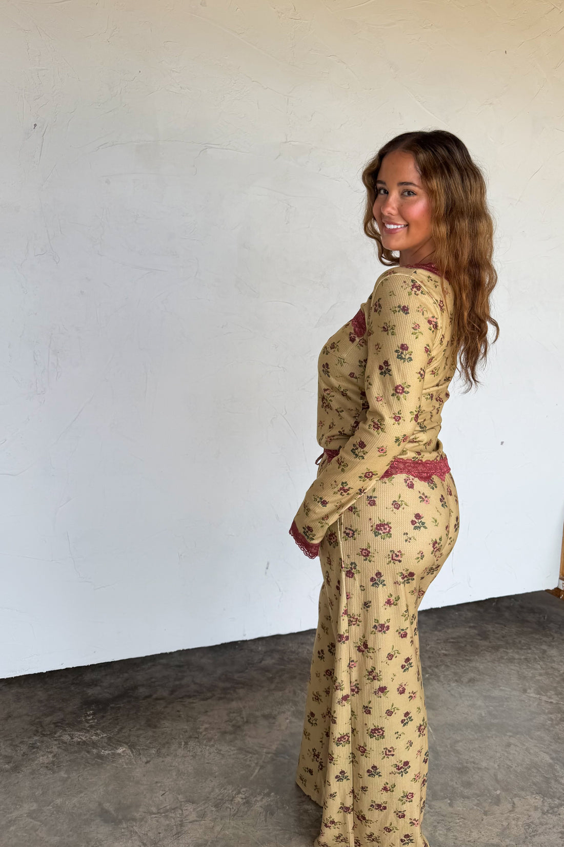 PREORDER- FLORAL & LACE WAFFLE PJS