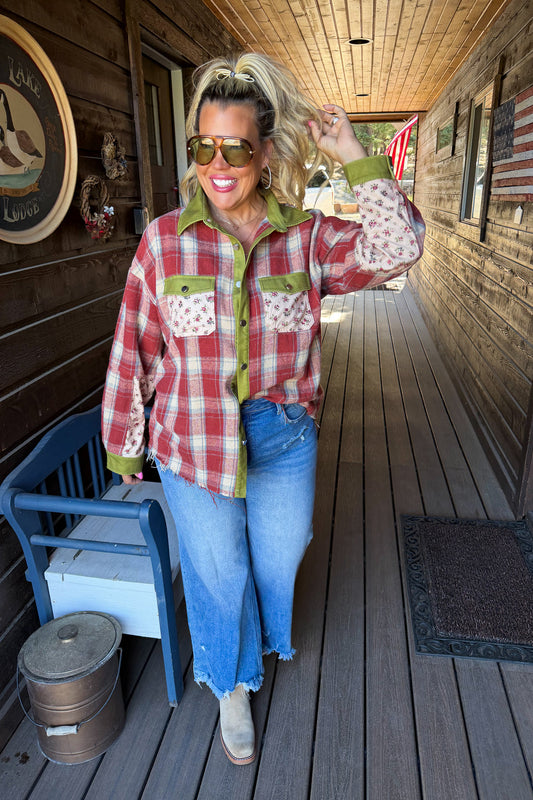 PREORDER- SCARLETT PLAID SHACKET