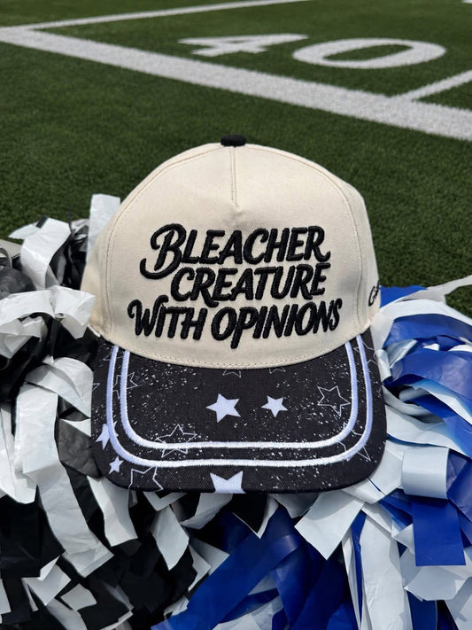 Bleacher Creature With Opinions Embroidered Game Day Hat | 3-Sided Snapback
