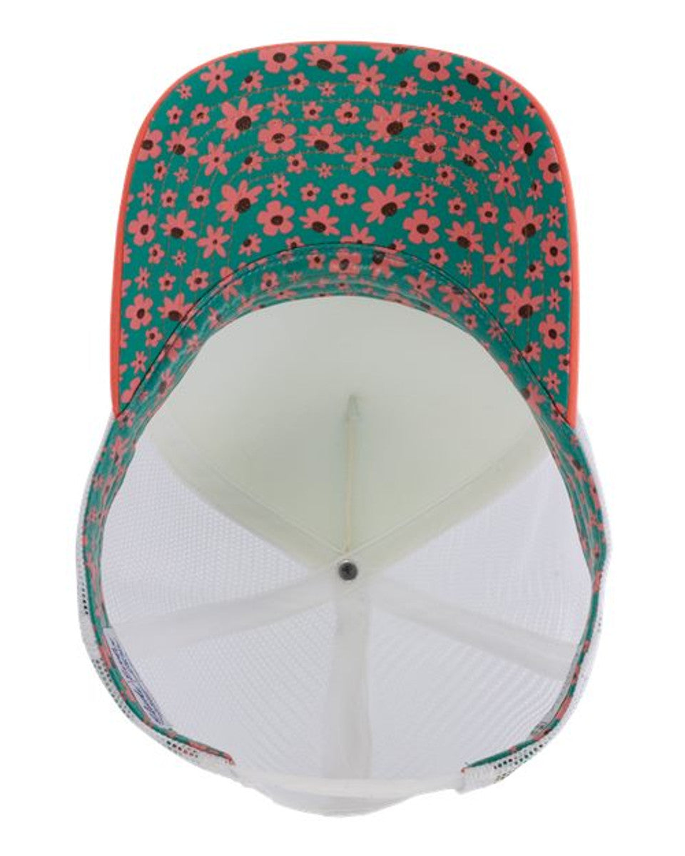 Ivory Sherbert Floral Foam Trucker Hat