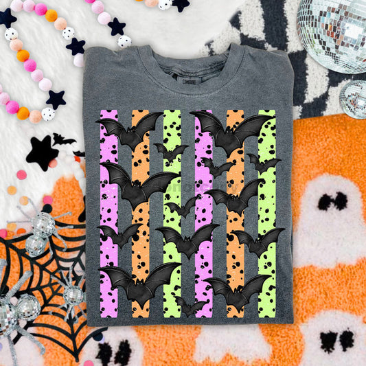 Halloween Bat Stripes Tee
