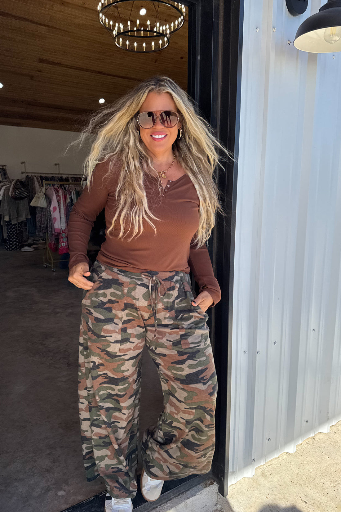 RTS- HADDIE CAMO WAFFLE PANTS