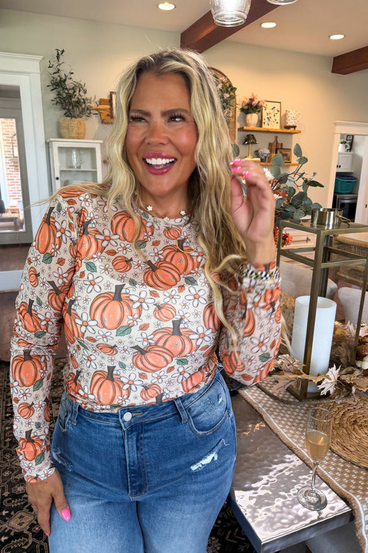 PREORDER- HARVEST BLOOM MESH TOP