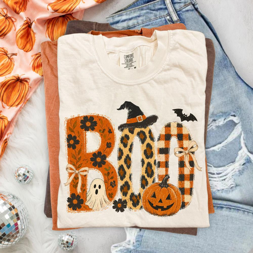 Patterned Boo Tee