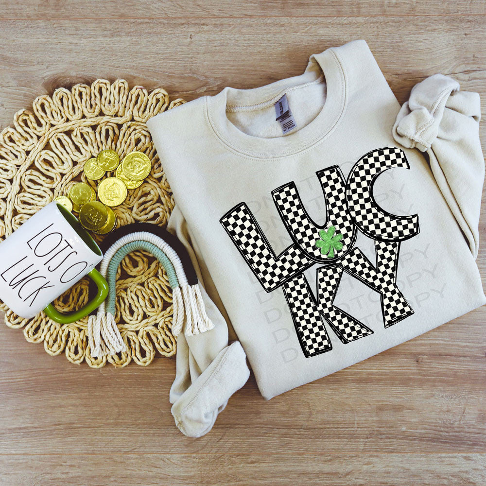 Black/White Lucky Checkered Sweatshirt