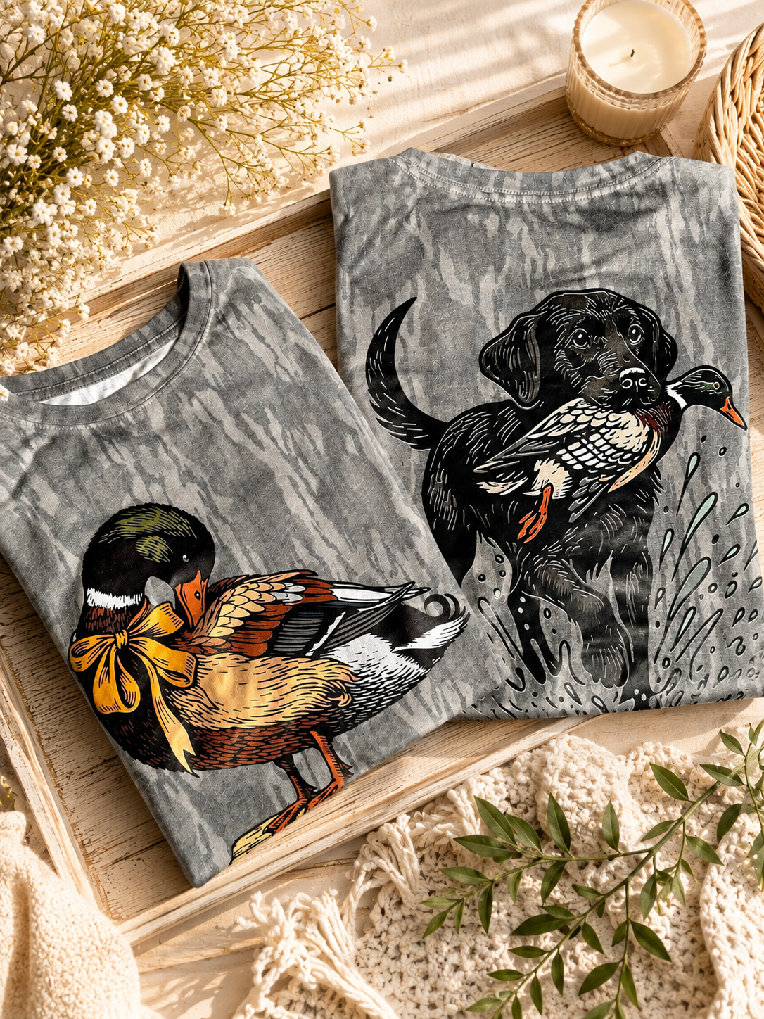 HUNTING DOG OR DUCK BOTTOMLAND MOSSY OAK CAMO TEE