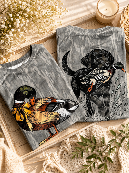 HUNTING DOG OR DUCK BOTTOMLAND MOSSY OAK CAMO TEE