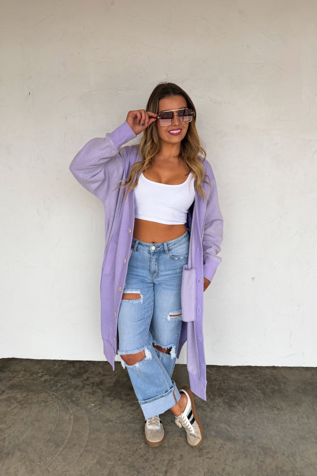 Desi Oversized Sweatshirt Cardigan | Cozy Button Up Layer