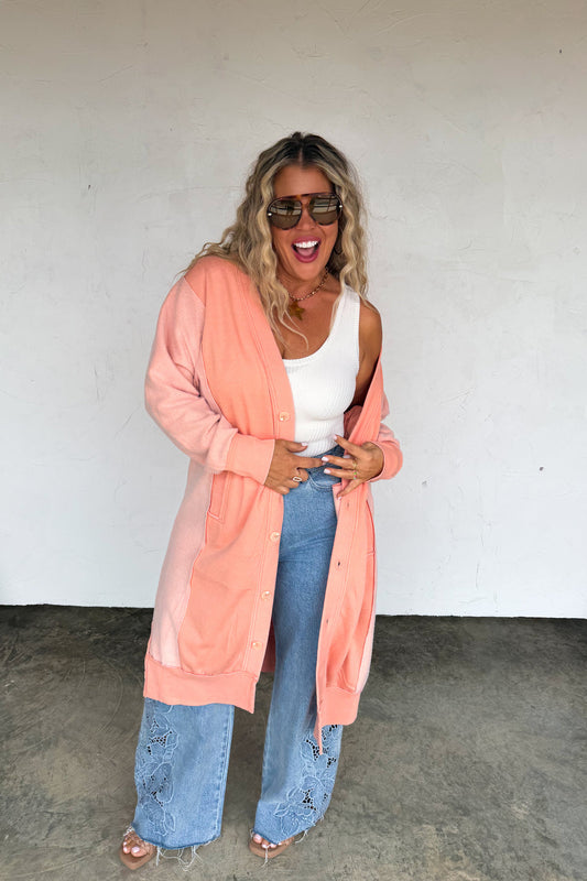 Desi Oversized Sweatshirt Cardigan | Cozy Button Up Layer