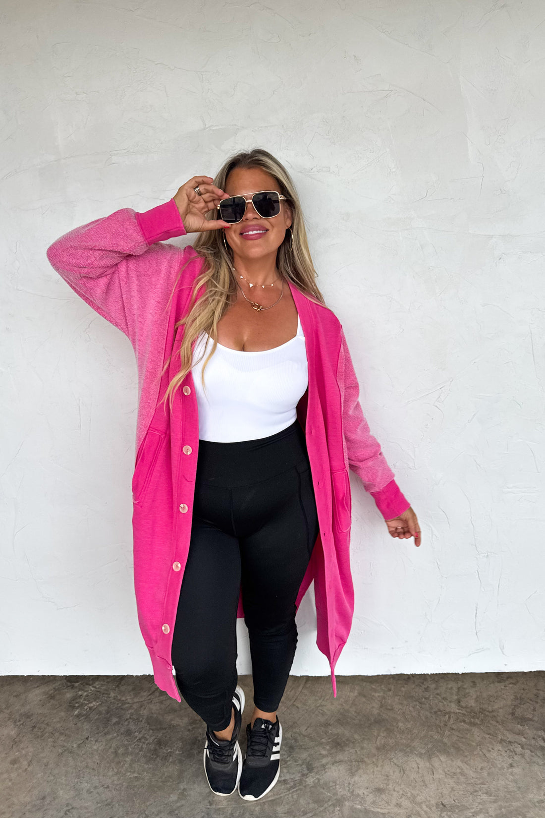 Desi Oversized Sweatshirt Cardigan | Cozy Button Up Layer