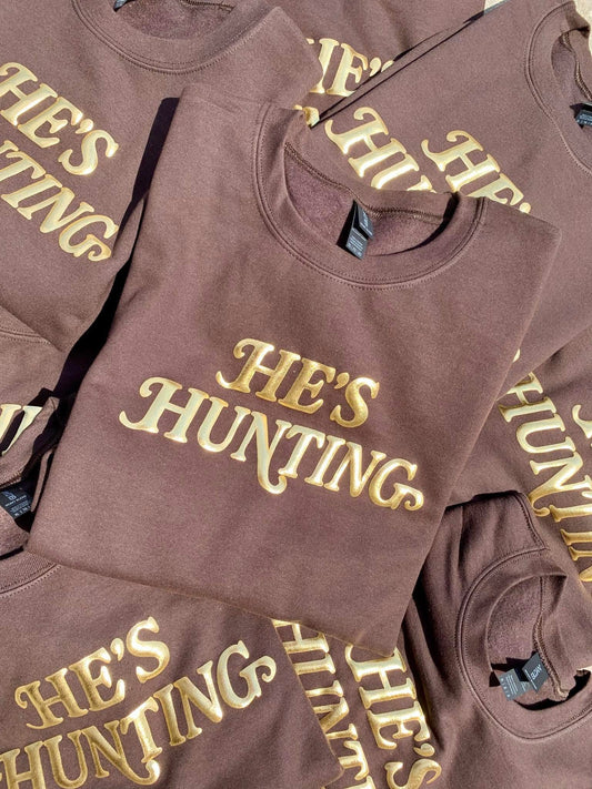 He’s Hunting Puff Tee + Sweatshirt