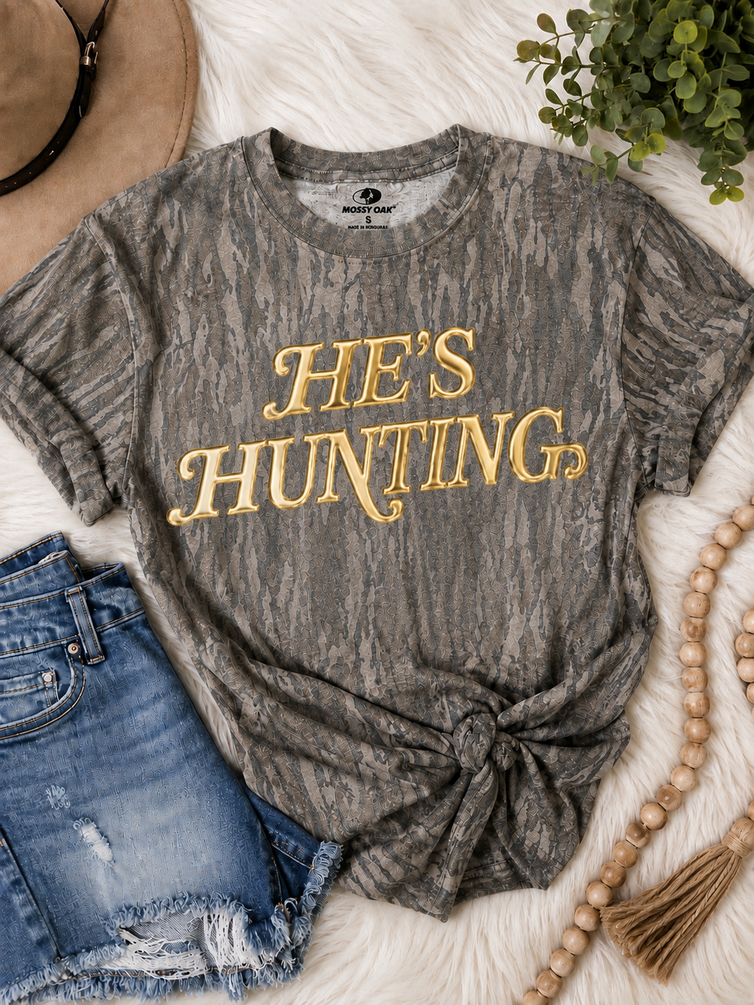 He’s Hunting Mossy Oak Tee