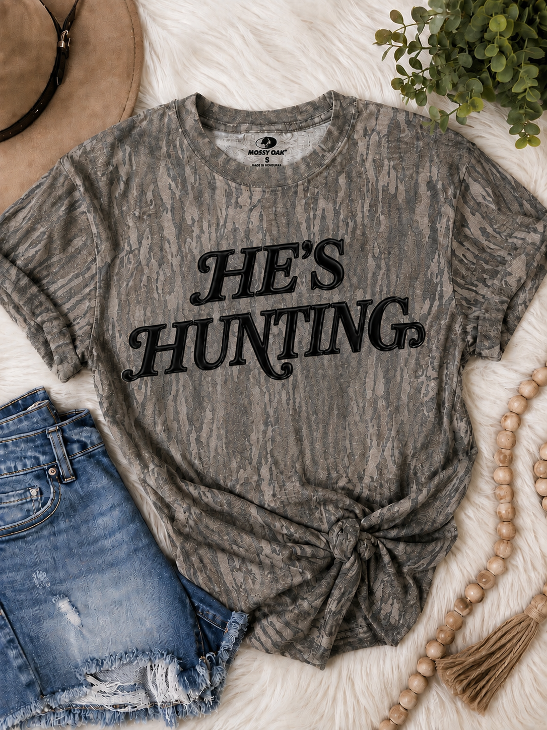 He’s Hunting Mossy Oak Tee