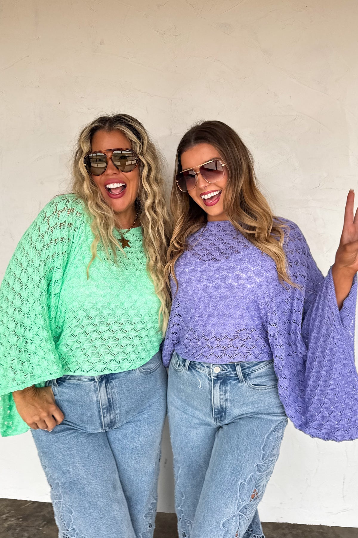 Free Spirit Bell Sleeve Top | Crochet Knit Pullover