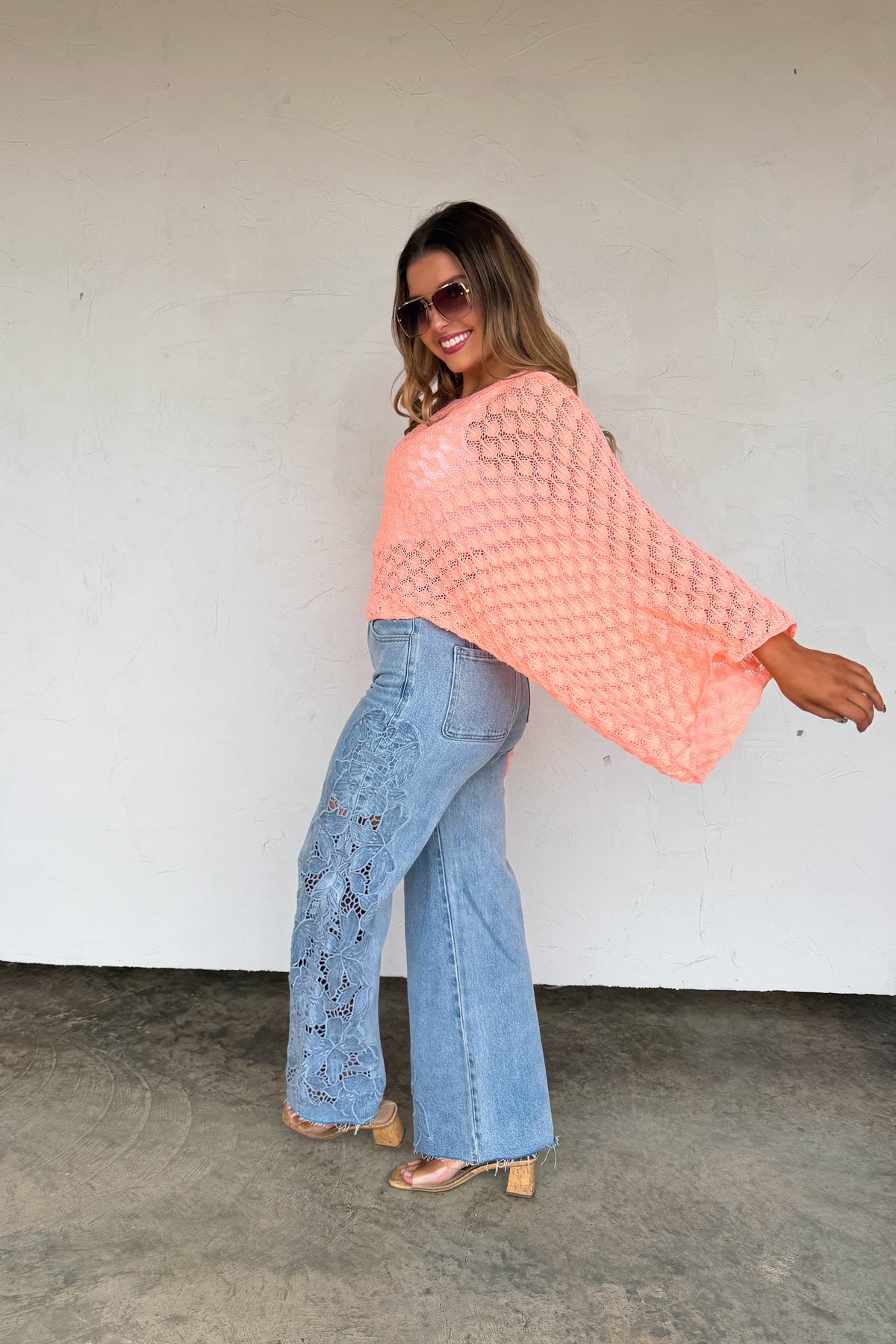 Free Spirit Bell Sleeve Top | Crochet Knit Pullover