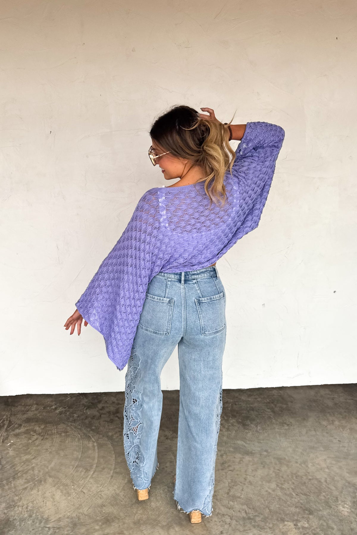 Free Spirit Bell Sleeve Top | Crochet Knit Pullover