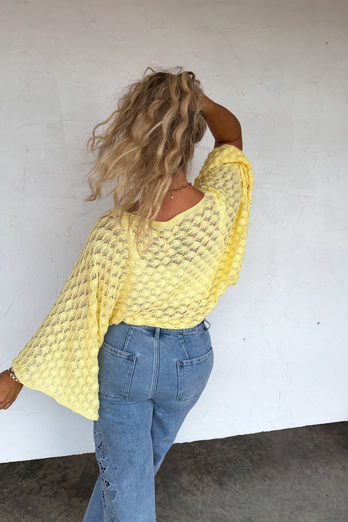 Free Spirit Bell Sleeve Top | Crochet Knit Pullover