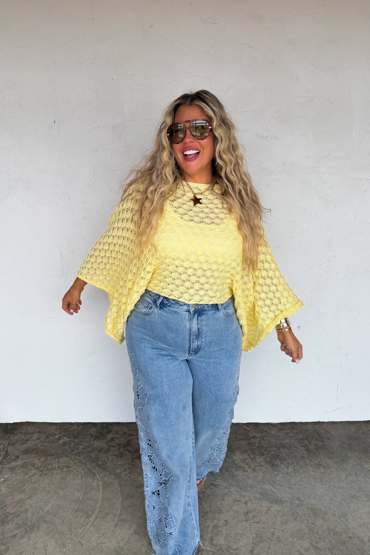 Free Spirit Bell Sleeve Top | Crochet Knit Pullover