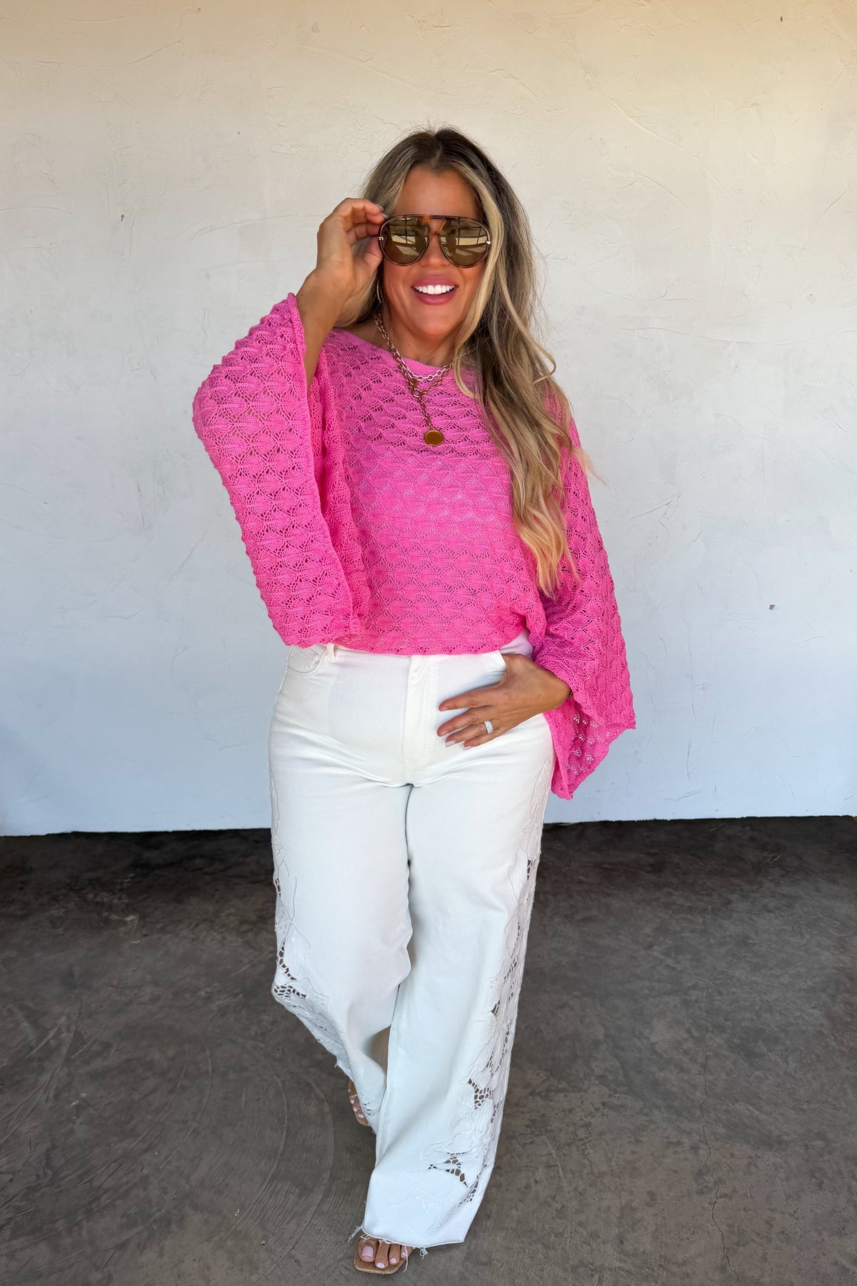 Free Spirit Bell Sleeve Top | Crochet Knit Pullover
