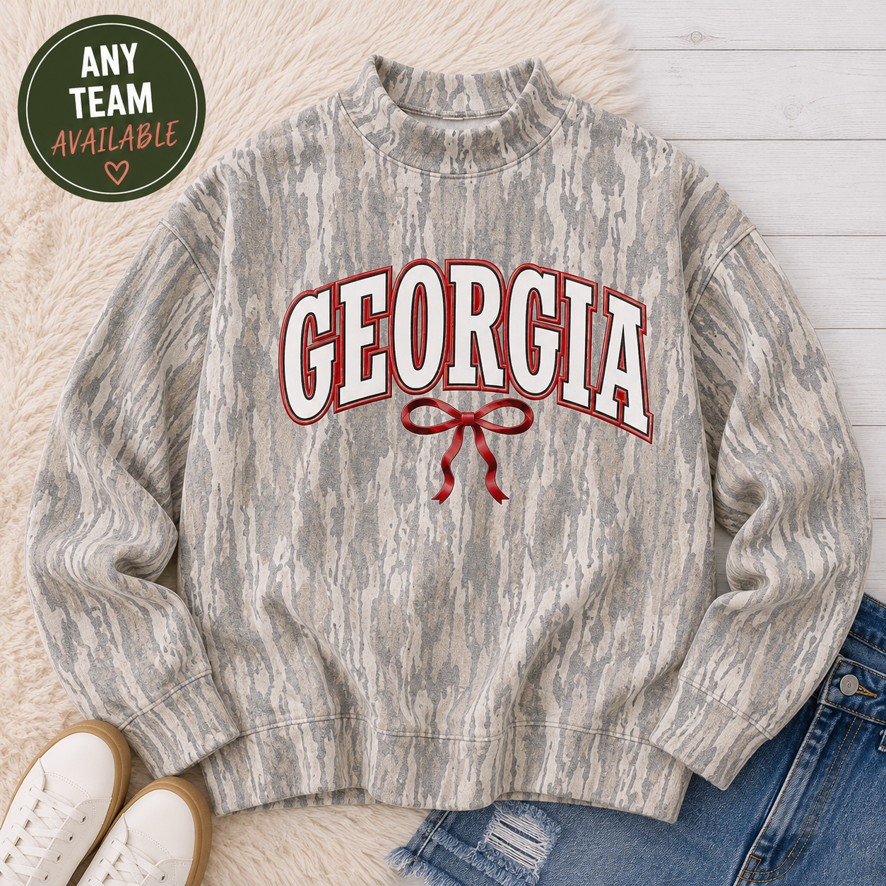 PREORDER | Authentic Mossy Oak Bottomland Mock Neck Sweatshirt