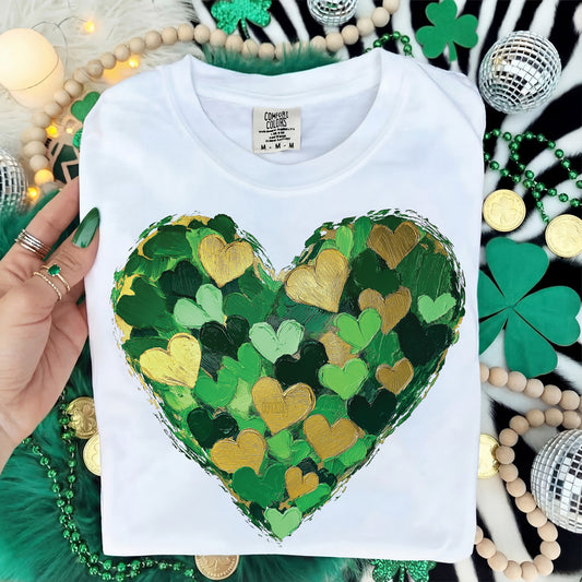 Faux Painted St Patricks Day Heart Tee