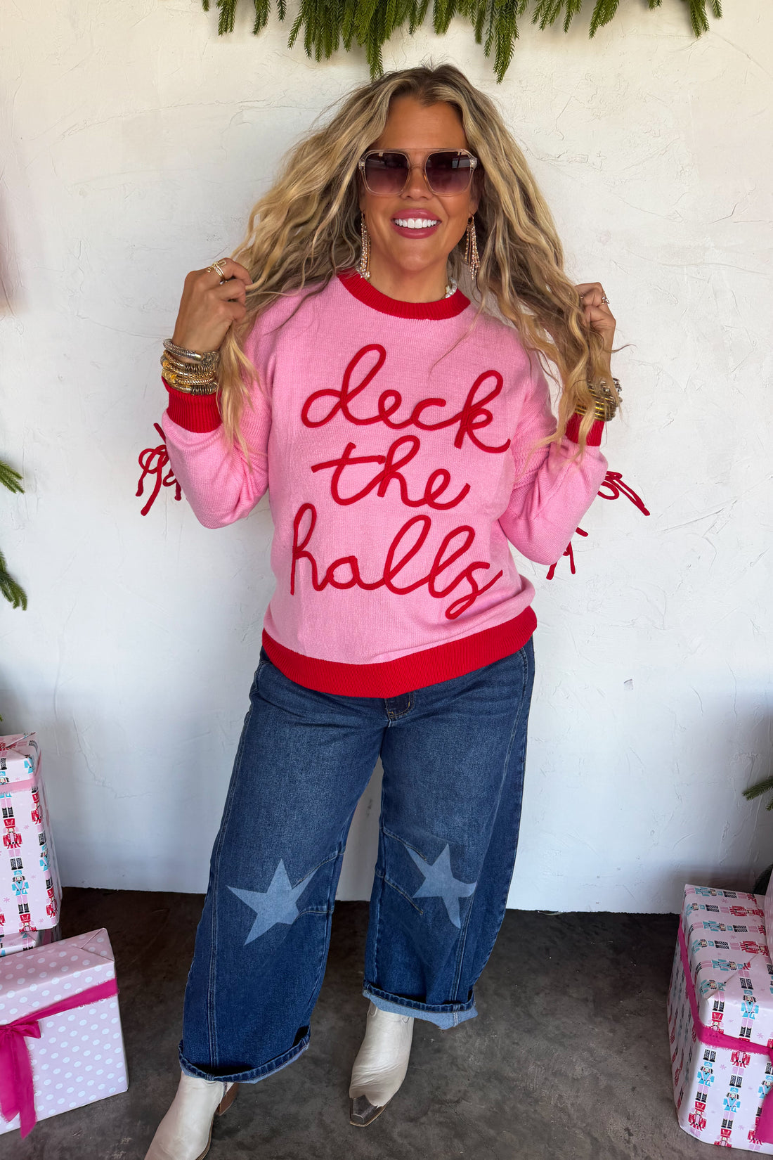 PREORDER- DECK THE HALLS BOW SWEATER