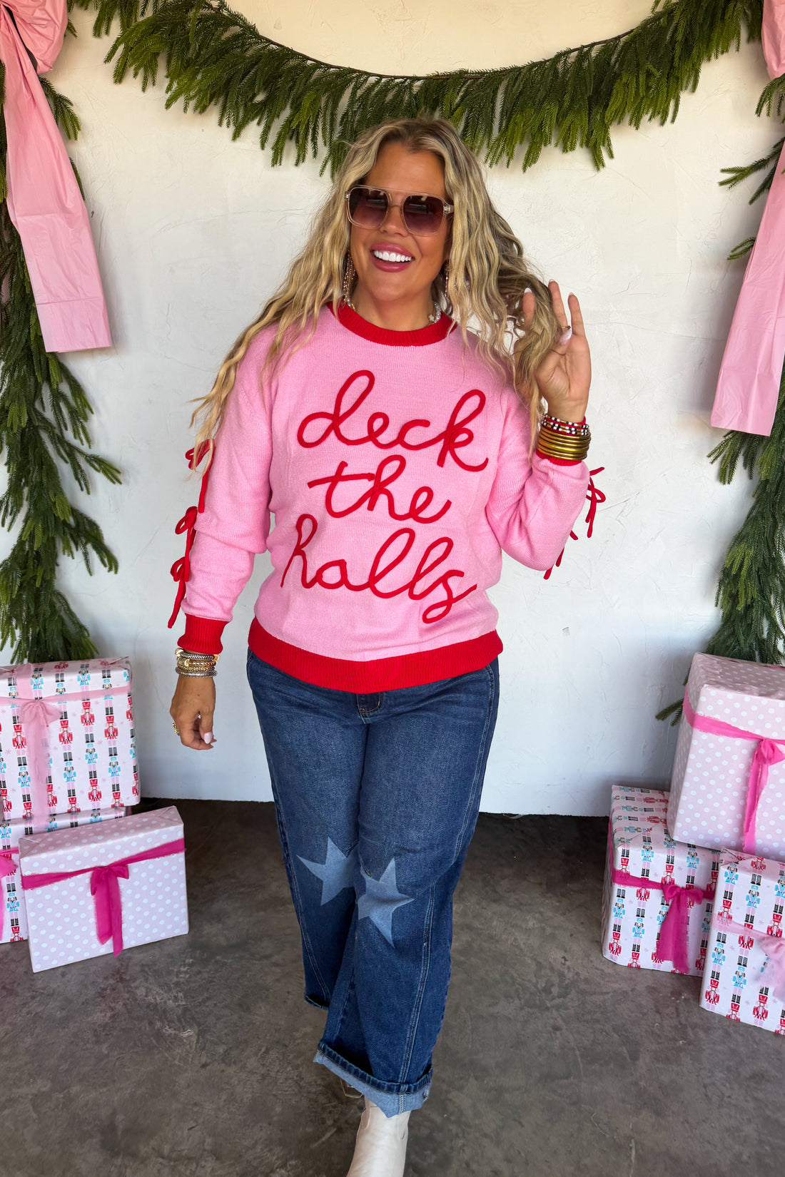 PREORDER- DECK THE HALLS BOW SWEATER
