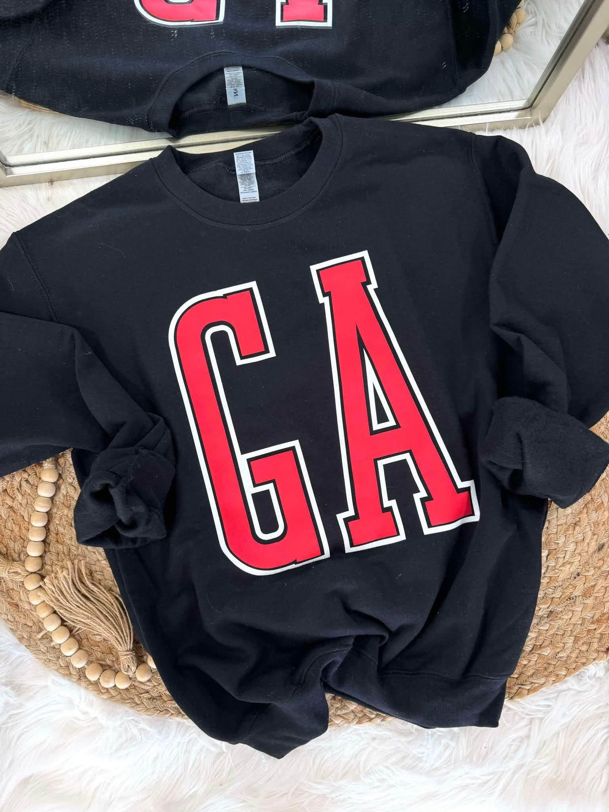 Custom State Initial Glitter + Puff Tee or Sweatshirt | Personalized State Spirit Wear