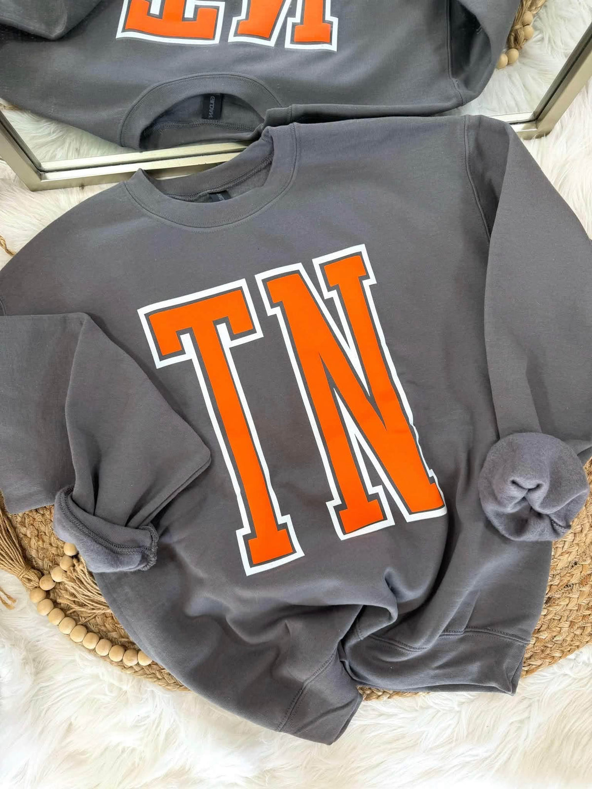 Custom State Initial Glitter + Puff Tee or Sweatshirt | Personalized State Spirit Wear