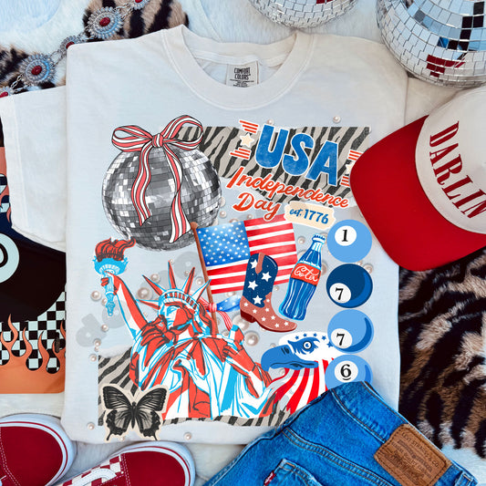 USA 4th of July Collage Tee