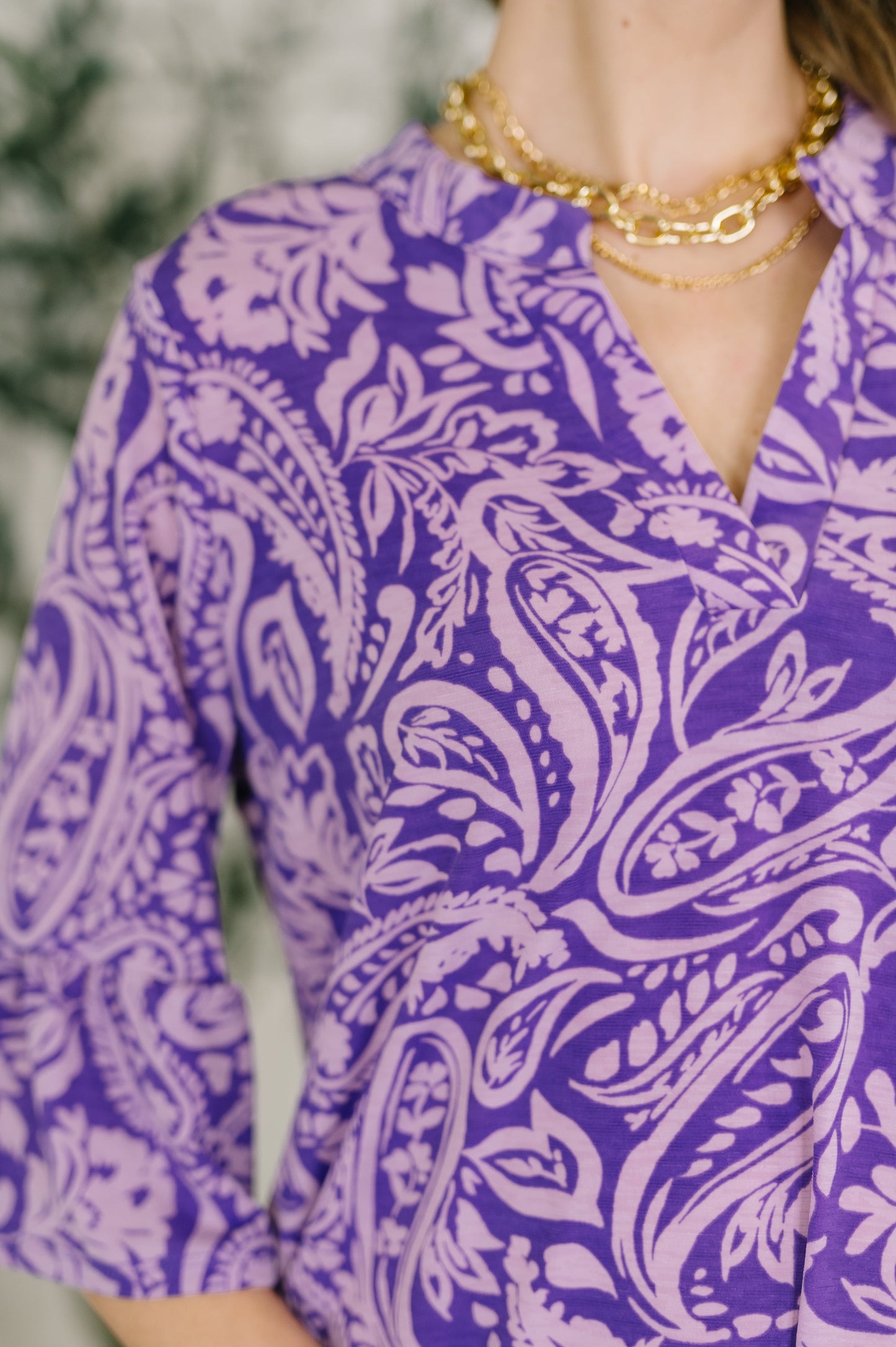 Lizzy Sunday Dress in Purple Paisley-