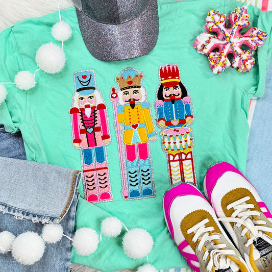 Nutcracker Trio Chenille Patch Comfort Colors Tee